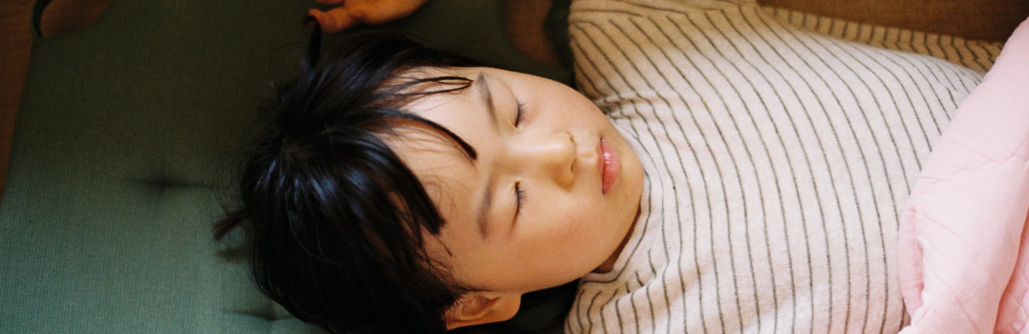 asian baby takes a nap