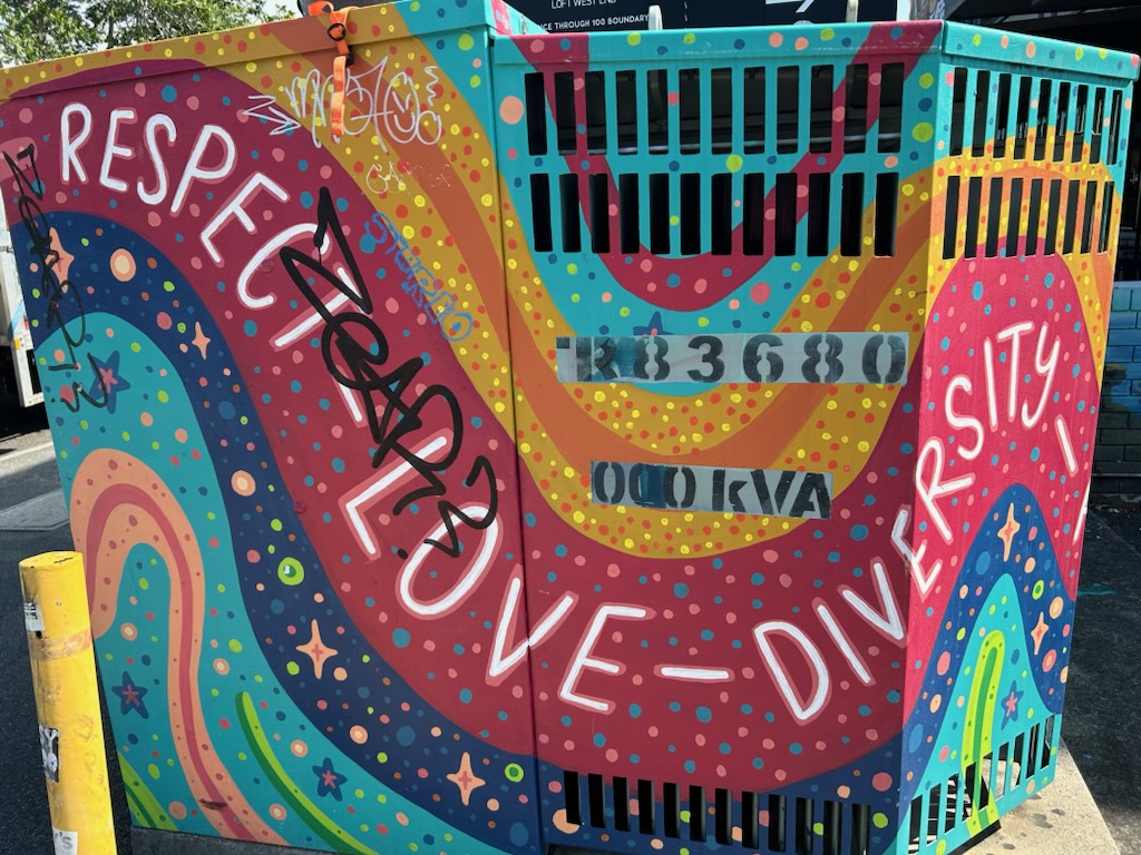 art piece in brisbane about respect love and diversity