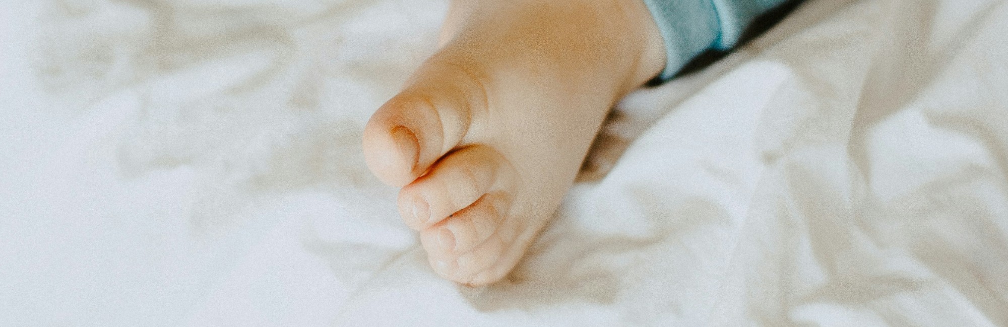 close up of toddler's foot