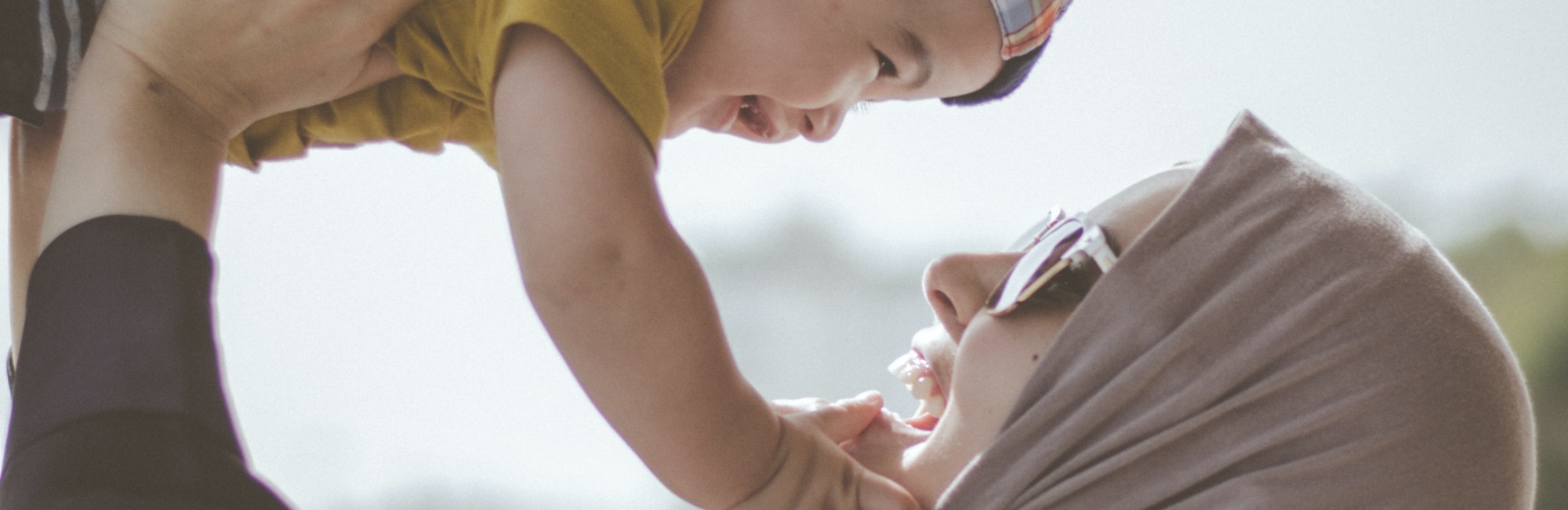 Muslim mother and baby